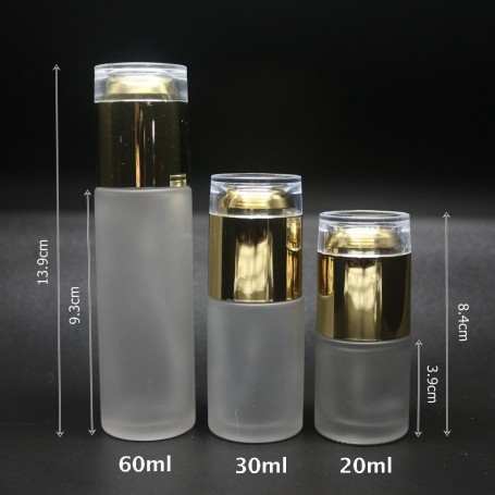 20pcs/of 20ml 30ml 60ml & 80ml Frosted Glass with Pump Bottles.