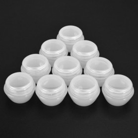20pcs/Lot of Jars 5g 10g 20g 30g Round Oval Plastic Container Jars with Inner and Lid (Natural Color).