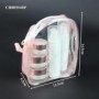 12pcs-Lot Travel Clear Cosmetic Pouch Bag (Pink)