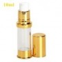 20pcs-Lot 5ml, 10ml Airless Pump Clear Bottle With Gold Pump