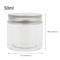 20pcs/Lot 50ml Clear PET Jar With Aluminium Lid