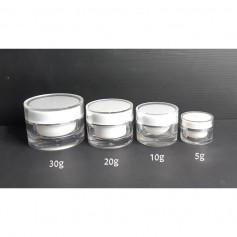 20pcs/Lot 5g 10g 20g 30g double wall Cream white jar Cosmetic container empty cream jar.