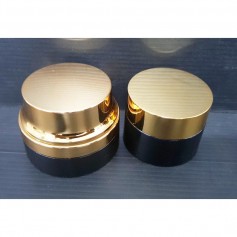20pcs/lot of 10g black plastic Cream Jar with gold cap empty cosmetic jar-beaute4u