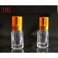 30pcs/Lot 3ml 4ml Roll On Glass Bottles with Gold Cap