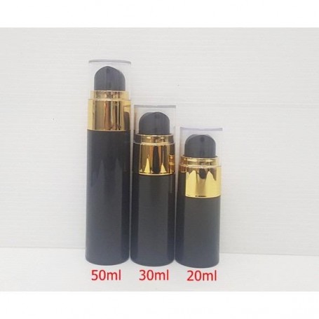 Airless Pump Black Bottle Gold Cap Cosmetic Bottle Lotion Cream Bottles Container.