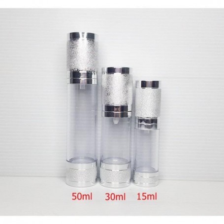 20pcs/Lot 15ml 30ml 50ml Gold Glitter Airless Pump Bottles (Silver).