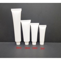 25pcs/Lot 5ml,10ml,18ml,30ml Facial Cleanser Cosmetics Soft Tube(Pearl White)w.white cap