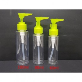 60ml 80ml 100ml Clear PET Plastic Bottles Empty Cosmetic Containers, Cleansing.