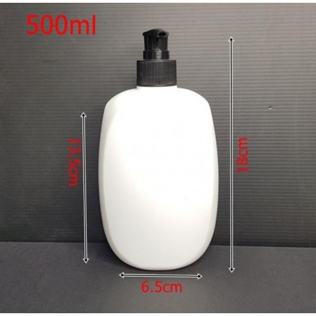 500ml Empty HDPE White Bottle with Pump Dispenser For Cleansing, Sanitizers
