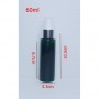 60ml 100ml 200ml Dark Green PET Plastic Bottles Silver Spray Empty Cosmetic Containers, Cleansing