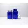 20pcs/Lot 100ml 120ml Blue PET Medicine Bottles Metal Double Line Gold/Silver Cap,Capsules Bottles.