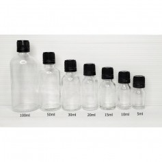 5ml 10ml 15ml 20ml 30ml 50ml and 100ml Clear Dropper Bottles w/Black Tamper Proof Caps for essential Oils.