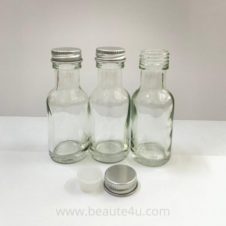 Ready Stock 20Pcs/ Lot 30ml clear glass bottle w. aluminum cap & stopper.