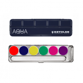 Kryolan Aquacolor UV-Dayglow Effect Color Palette 6 Colors