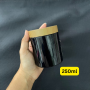 Luxury 100ml 120ml 150ml 200ml 250ml Black PET Jar with Round Plastic Bamboo Wood Plastic Cosmetic Cream Jar.