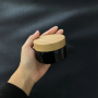 Luxury 100ml 120ml 150ml 200ml 250ml Black PET Jar with Round Plastic Bamboo Wood Plastic Cosmetic Cream Jar.