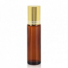 20pcs-Lot 10ml Brown Glass with Stainless Steel Roller + lid Roll-on Perfume Essential Bottle Fulfilled by Beaute4u