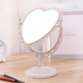 Retro Court Style Heart-shaped Rotating Cute Princess Cosmetic Mirror.