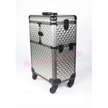 Professional Trolley Cosmetic Make Up Case -02 (Grey Color)